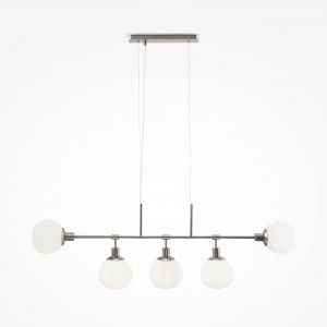 Lustra Erich 5xE14 metal/sticla nichel/alb Maytoni