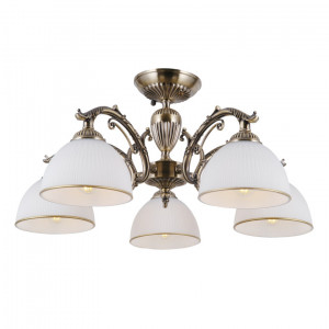 Lustra Feneza 5xE27 metal/sticla bronz antichizat Italux