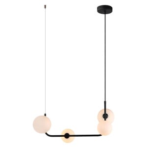 Lustra Ferrand 4xG9 metal/sticla negru Italux