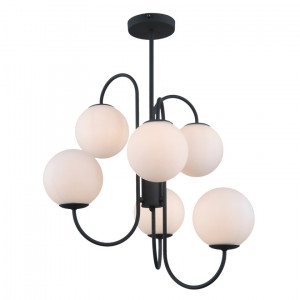 Lustra Gela 6xG9 metal/sticla negru Italux