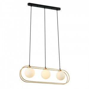 Lustra Grosetta 3xG9 metal/sticla auriu/negru Italux