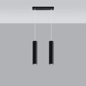 Lustra Lagos 2xGU10 metal negru tubular - Img 2