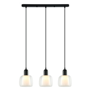 Lustra Lamezia 3xE27 metal/sticla negru Italux