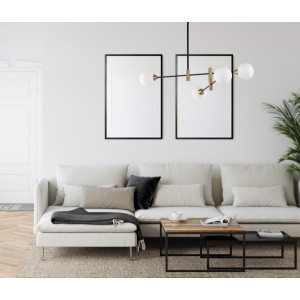 Lustra Marino 4xG9 metal/sticla negru/alama/alb Italux
