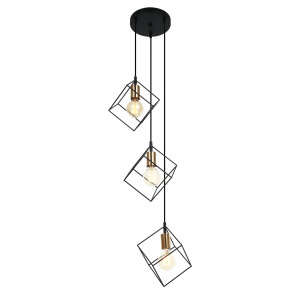 Lustra Morestel 3xE27 metal negru/auriu Italux