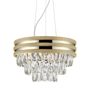 Lustra Naica 4xE14 metal/cristal auriu/transparent Zuma Line