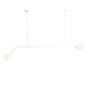 Lustra Pure 2xE14 metal/sticla alb Aldex
