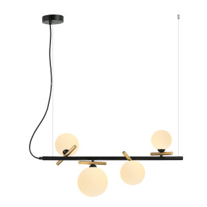 Lustra Reverso 4xG9 metal/sticla negru/auriu Italux