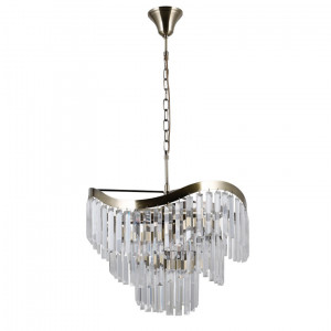 Lustra Sabriga 8xE14 metal/cristal bronz antichizat Italux