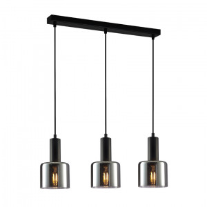 Lustra Santia 3xE27 metal/sticla negru Italux