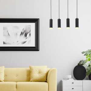 Lustra Toras 4xGU10 metal/lemn stejar/negru Rabalux