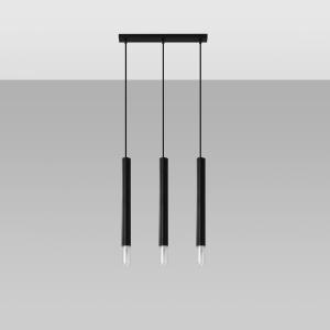 Lustra Wezyr 3xG9 metal/sticla negru tubular - Img 2