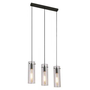 Pendul Acantha 3xE27 metal/sticla negru Rabalux