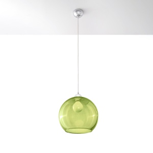 Pendul Ball 1xE27 metal/sticla verde rotund - Img 2