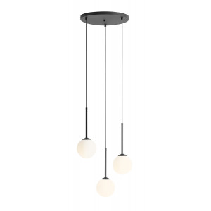 Pendul Bosso 3xE14 metal/sticla negru Aldex