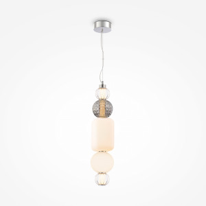 Pendul Collar LED metal/sticla crom/transparent Maytoni