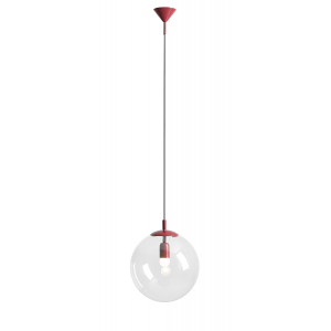 Pendul Globus 1xE27 metal/sticla rosu Aldex