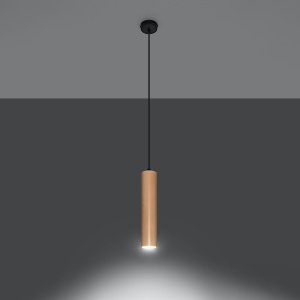 Pendul Lino 1xGU10 lemn natural wood tubular - Img 3