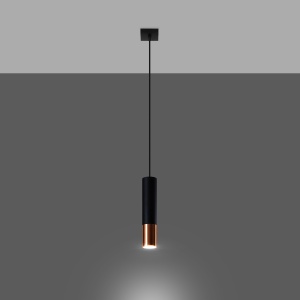 Pendul Loopez 1xGU10 metal negru/cupru tubular - Img 3