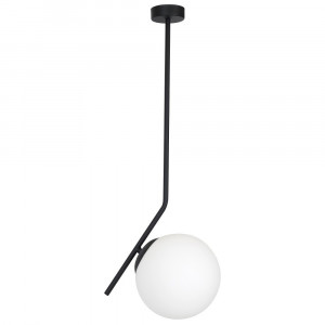 Pendul Luna 1xE27 metal/sticla negru/alb Aldex