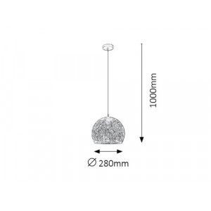 Pendul Manorca 1xE27 metal negru Rabalux