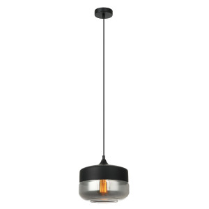 Pendul Molina 1xE27 metal/sticla negru Italux