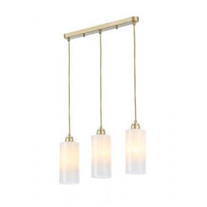 Pendul Panthea 3xE27 metal/sticla auriu/alb Rabalux