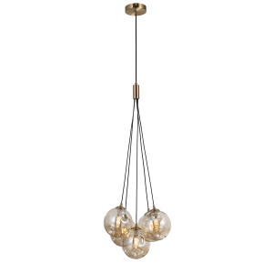 Pendul Perlos 5xG9 metal/sticla auriu Italux