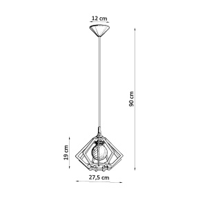 Pendul Pompelmo 1xE27 lemn natural wood conic - Img 4