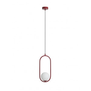 Pendul Riva 1xE14 metal/sticla rosu Aldex