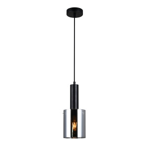 Pendul Sardo 1xE27 metal/sticla negru Italux