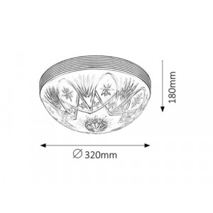 Plafoniera Annabella 2xE27 metal/sticla bronz/alb Rabalux