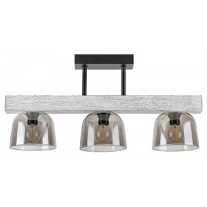 Plafoniera Cardamom 3xE14 metal/lemn/sticla gri/fumuriu Rabalux