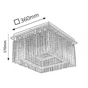 Plafoniera Danielle LED 21W metal/sticla/acril crom/cristal Rabalux
