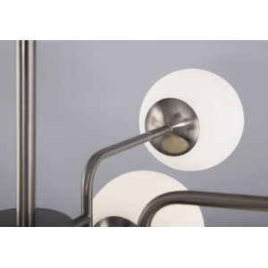 Plafoniera Erich 10xE14 metal/sticla nichel/alb Maytoni