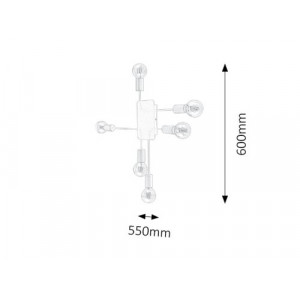 Plafoniera Lanny 2xE27 metal/acril negru Rabalux