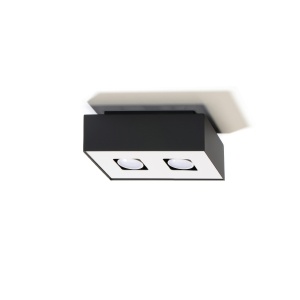 Plafoniera Mono 2xGU10 metal negru/alb rectangular - Img 2
