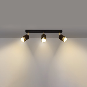 Plafoniera Nero 3xGU10 metal negru/auriu tubular - Img 3