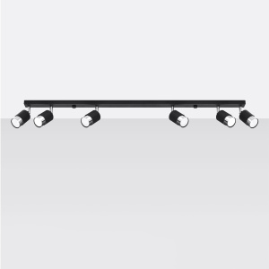 Plafoniera Nero 6xGU10 metal negru/crom tubular - Img 2