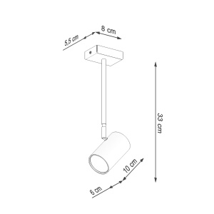 Plafoniera Norano 1xGU10 metal negru tubular - Img 4