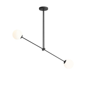 Plafoniera Ohio 2xE14 metal/sticla negru Aldex