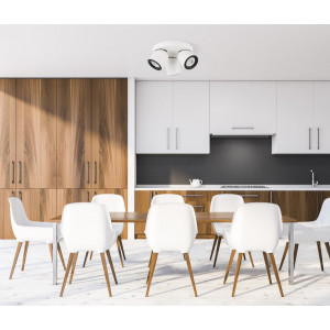 Spot aplicat Nuora 3xGU10 metal alb/negru rotund Italux