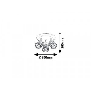 Spot bara Oberon 3xE14 metal/sticla negru/fumuriu Rabalux