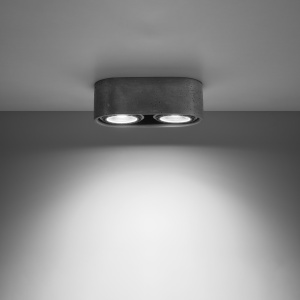 Spot Basic 2xGU10 ciment gri rotund - Img 3