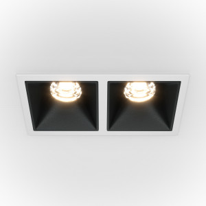 Spot incastrat Alfa LED metal alb/negru Maytoni DL043-02-10W3K-SQ-WB