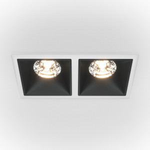 Spot incastrat Alfa LED metal alb/negru Maytoni DL043-02-15W4K-SQ-WB