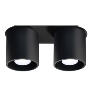 Spot Orbis 2xGU10 metal negru cilindric