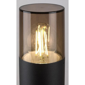 Stalp exterior Teplice 1xE27 metal/acril negru/fumuriu Rabalux