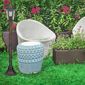 Stalp exterior Velence 1xE27 metal/sticla auriu antichizat Rabalux
