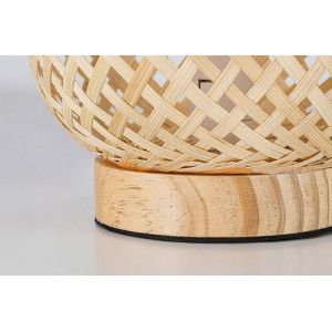 Veioza Alinafe 1xE14 metal/lemn/ratan negru/natur Rabalux